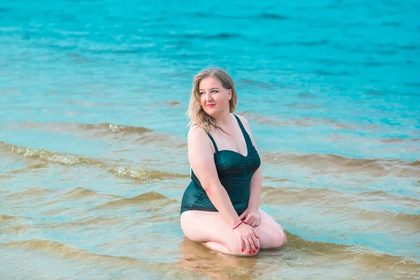 Além Mulher Americana Praia Aproveite Vida Vida Das Pessoas Xxl — Fotografia de Stock