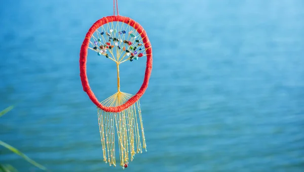 Dream Catcher Natural Gemstones Handmade Esoteric Concept Protect Evil Power — 图库照片