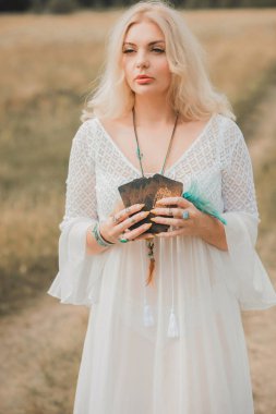 Concept of energy healing and white magic, reiki session, universe power