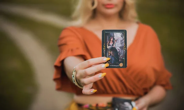 Concept Gypsy Divination Predictions Tarot Cards Other Divine Magic —  Fotos de Stock
