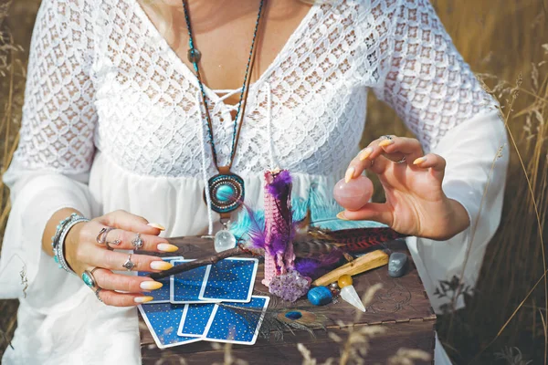 Magic of energy, witch attributes, herbs and flowers, Slavic Wicca rituals and esoteric concept