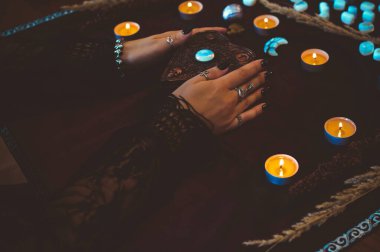 Magical attribute o modern witch, witchcraft concept. Spells and other rituals, wicca and pagan scene
