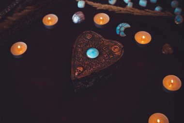 Magical attribute o modern witch, witchcraft concept. Spells and other rituals, wicca and pagan scene