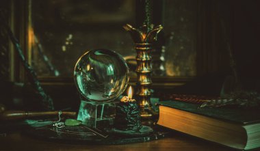 Cadılar Bayramı için sihirli şeyler, parti için dekor ve tasarım, detayları kapat, kutlama konsepti