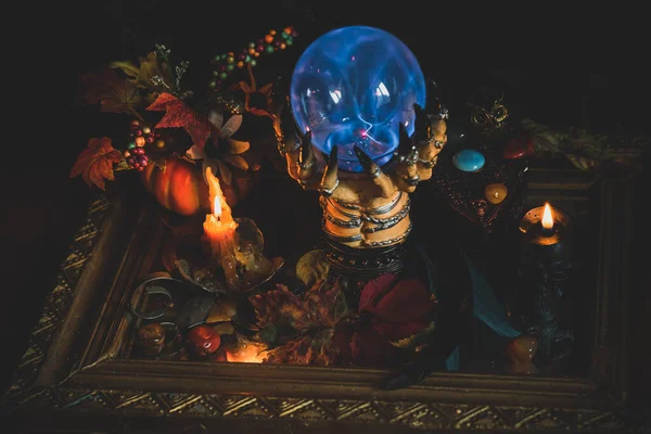 Cadılar Bayramı Için Sihirli Şeyler Parti Için Dekor Tasarım Detayları — Stok fotoğraf