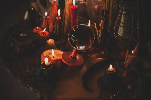 Des Choses Magiques Pour Halloween Décor Design Pour Fête Détails — Photo