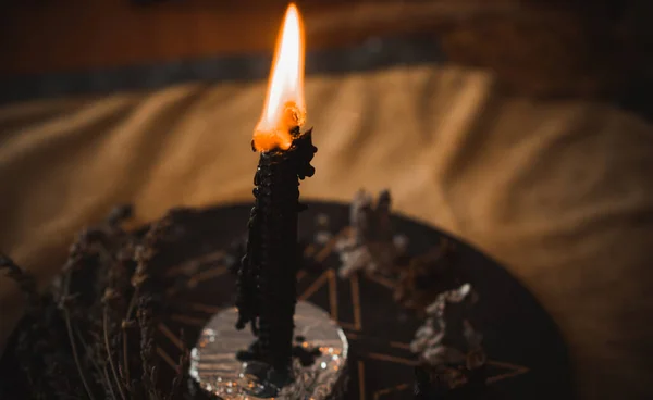 Queimaduras Vela Altar Velas Mágicas Aura Limpa Energia Negativa Conceito — Fotografia de Stock