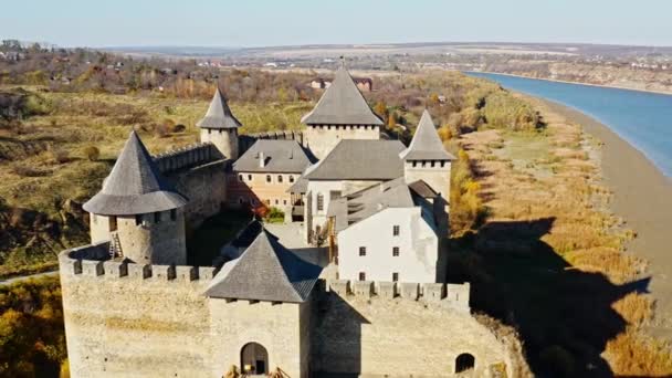 Luftfoto Khotyn Fæstningen – Stock-video