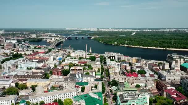 Imagens Aéreas Centro Cidade Velha Kiev Ucrânia — Vídeo de Stock