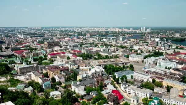 Luchtfoto Beelden Van Kiev Oude Centrum Oekraïne — Stockvideo