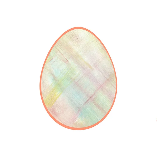 Easter Egg Orange Green Diagonal Strokes Isolated White Background Icon — 图库照片