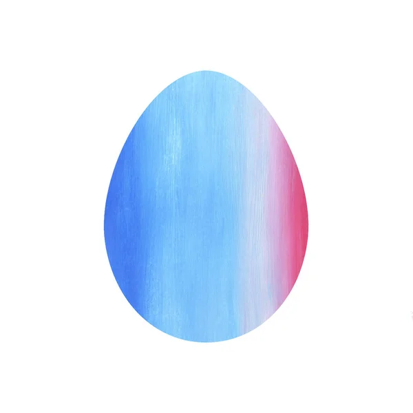 Krásné Velikonoční Vejce Vertikálně Růžové Modré Abstraktní Pruhy Izolované Bílém — Stock fotografie
