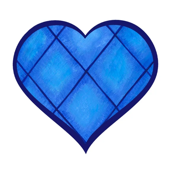 Blue Heart Pattern Cage Isolated White Background Icon Valentine Day —  Fotos de Stock