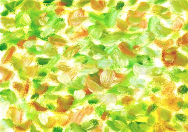 Parlak sarı, yeşil, fırça izleri, felçler. Soyut el çizimi suluboya çizimi. Tasarım için duvar kağıtları, kapaklar