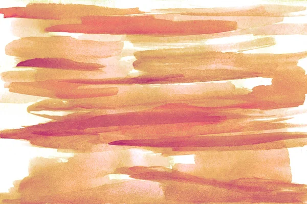 Помаранчева, теракотова, темно-рожева смуги, текстуровані пензлики. Анотація акварельного фону . — стокове фото