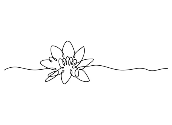 Ligne art nénuphar. Lotus minimal — Image vectorielle