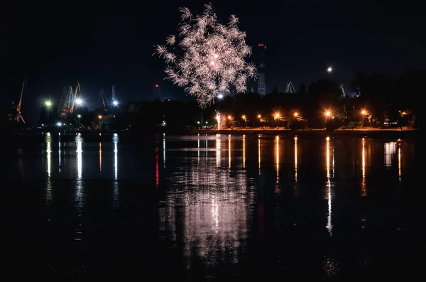 Феєрверки Порту Таганрог Світло Березі — стокове фото