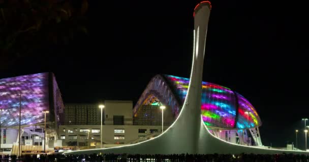 Sochi Rússia Fevereiro 2022 Sochi Olympic Park Taça Chama Olímpica — Vídeo de Stock
