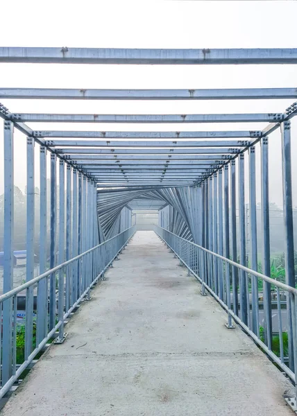 Interior Único Sobre Ponte Bonito Sobre Caminho Ponte Manhã Única — Fotografia de Stock