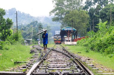 Yağmurlu bir günde demiryolunda yürüyen bir adam. Onun elinde bir şemsiye var. Demiryolunda şemsiyeli bir adam, yeni maceralar ve seyahatler bekliyor..