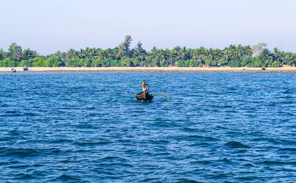 Bangladeshi Tradycyjnej Łodzi Rybackiej Morzu Rybak Małej Łodzi Rzece — Zdjęcie stockowe