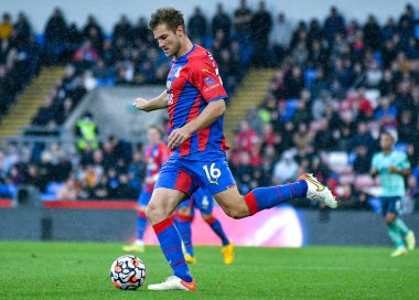 LONDON, ENGLAND - 3 Ekim 2021: Joachim Christian Andersen of Palace, Crystal Palace FC ile Leicester CIty FC arasında oynanan 2021-22 Premier League maçında çekildi. Telif Hakkı: Cosmin Iftode / Picstaff