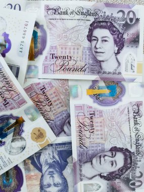  Çeşitli banknotları kapatın, kapatın.