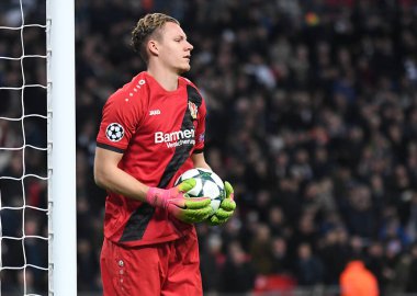 LONDON, ENGLAND - NOVEMBER 2, 2016: Leverkusen 'den Bernd Leno, Tottenham Hotspur ve Bayern Leverkusen arasında oynanan UEFA Şampiyonlar Ligi E Grubu maçı sırasında Wembley Stadyumu' nda görüntülendi. Telif Hakkı: Cosmin Iftode / Picstaff