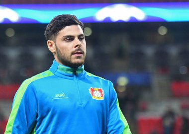 LONDON, ENGLAND - NOVEMBER 2, 2016: Leverkusen 'den Kevin Volland, Tottenham Hotspur ile Bayern Leverkusen arasında oynanan UEFA Şampiyonlar Ligi E Grubu maçı öncesinde Wembley Stadyumu' nda çekilmiştir. Telif Hakkı: Cosmin Iftode / Picstaff