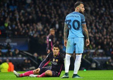 Barcelona 'dan Luis Suarez Manchester City ve FC Barcelona arasında oynanan UEFA Şampiyonlar Ligi C Grubu maçında resmedildi. Telif Hakkı: Cosmin Iftode / Picstaff