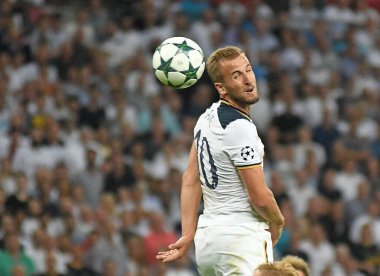 MANCHESTER, İngiltere - 14 Eylül 2016: Tottenham 'dan Harry Kane, Tottenham Hotspur ile AS Monaco arasında oynanan UEFA Şampiyonlar Ligi E Grubu maçı sırasında Wembley Stadyumu' nda görüntülendi. Telif Hakkı: Cosmin Iftode / Picstaff