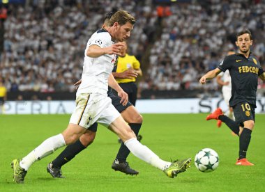 MANCHESTER, İngiltere - 14 Eylül 2016: Tottenham 'dan Jan Vertonghen, Tottenham Hotspur ile AS Monaco arasında oynanan UEFA Şampiyonlar Ligi E Grubu maçı sırasında resmedildi. Telif Hakkı: Cosmin Iftode / Picstaff
