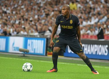 MANCHESTER, İngiltere - 14 Eylül 2016: Monako 'lu Djibril Sidibe, Tottenham Hotspur ve AS Monaco arasında oynanan UEFA Şampiyonlar Ligi E Grubu maçı sırasında Wembley Stadyumu' nda görüntülendi. Telif Hakkı: Cosmin Iftode / Picstaff