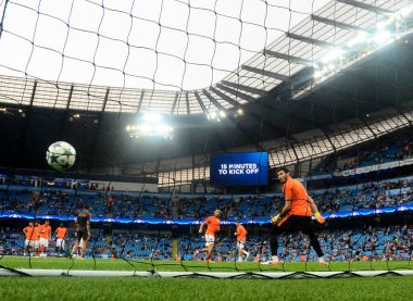MANCHESTER, ENGLAND - 24 AĞUSTOS 2016: FCSB 'den Florin Nita, Etihad Stadyumu' nda Manchester City (Engalnd) ve FCSB (Romanya) arasında oynanan 2016 / 17 UEFA Şampiyonlar Ligi ikinci ayağı öncesinde çekilmiştir. Telif Hakkı: Cosmin Iftode / Picstaff