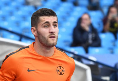 MANCHESTER, ENGLAND - 24 AĞUSTOS 2016: FCSB 'den Ovidiu Popescu, Etihad Stadyumu' nda Manchester City (Engalnd) ile FCSB (Romanya) arasında oynanan 2016 / 17 UEFA Şampiyonlar Ligi ikinci ayağı öncesinde çekilmiştir. Telif Hakkı: Cosmin Iftode / Picstaff