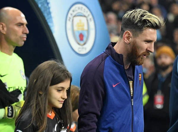 Manchester England Νοεμβριου 2016 Lionel Messi Της Βαρκελώνης Απεικονίζεται Πριν — Φωτογραφία Αρχείου