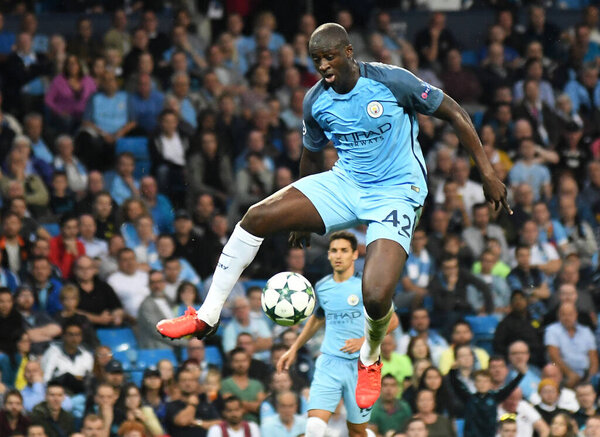 MANCHESTER, ENGLAND - AUGUST 24, 2016: Yaya Toure of City pictured during the second leg of the 2016/17 UEFA Champions League tie between Manchester City (Engalnd) and FCSB (Romania) at Etihad Stadium. Copyright: Cosmin Iftode/Picstaff