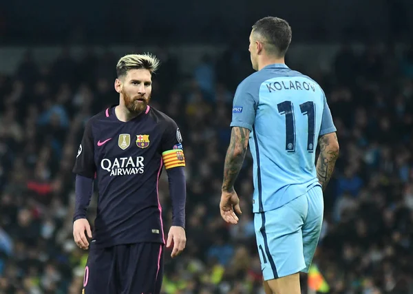 Manchester England November 2016 Lionel Messi Von Barcelona Bild Während Stockbild