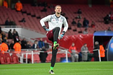 LONDON, ENGLAND - MARCH 7, 2017: Manuel Neuer of Bayern pictured prior to the second leg of the UEFA Champions League Round of 16 game between Arsenal FC and Bayern Munchen at Emirates Stadium. Copyright: Cosmin Iftode/Picstaff