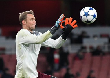 LONDON, ENGLAND - MARCH 7, 2017: Manuel Neuer of Bayern pictured prior to the second leg of the UEFA Champions League Round of 16 game between Arsenal FC and Bayern Munchen at Emirates Stadium. Copyright: Cosmin Iftode/Picstaff