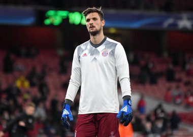 LONDON, ENGLAND - MARCH 7, 2017: Sven Ulreich of Bayern pictured prior to the second leg of the UEFA Champions League Round of 16 game between Arsenal FC and Bayern Munchen at Emirates Stadium. Copyright: Cosmin Iftode/Picstaff