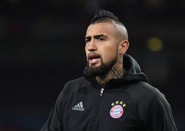 LONDON, ENGLAND - MARCH 7, 2017: Arturo Vidal of Bayern pictured prior to the second leg of the UEFA Champions League Round of 16 game between Arsenal FC and Bayern Munchen at Emirates Stadium. Copyright: Cosmin Iftode/Picstaff