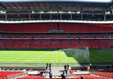LONDON, ENGLAND - 5 Ağustos 2017: Wembley Stadyumu Tottenham Hotspur ile Juventus Torino Wembley Stadyumu arasındaki dostluk maçı öncesinde çekilmiştir. Telif Hakkı: Cosmin Iftode / Picstaff