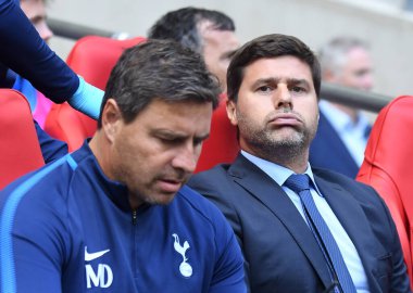 Tottenham teknik direktörü Mauricio Pochettino, Tottenham Hotspur ve Juventus Torino arasında Wembley Stadyumu 'nda oynanan dostluk maçı öncesinde çekilmiştir. Telif Hakkı: Cosmin Iftode / Picstaff