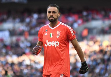 Wembley Stadyumu 'nda Tottenham Hotspur ile Juventus Torino arasında oynanan dostluk maçı sırasında Juventus' lu Carlo Pinsoglio resmedildi. Telif Hakkı: Cosmin Iftode / Picstaff