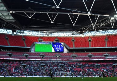 Wembley Stadyumu 'nda Tottenham Hotspur ile Juventus Torino arasında oynanan dostluk maçından sonra skor tabelasında gösterilmiştir. Telif Hakkı: Cosmin Iftode / Picstaff