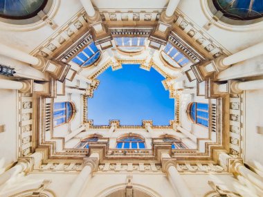 unusual view of the Venetian Loggia, Heraklion Town Hall, one of the most important buildings in Crete from the Venetian period.