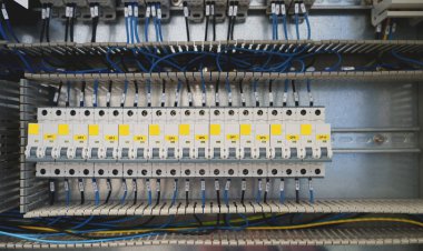 switchboard with circuit breakers electrical background clipart