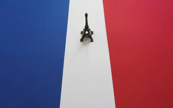 Διαδρομή Πύργος Του Άιφελ Χρώματα Της Σημαίας Της Γαλλίας — Φωτογραφία Αρχείου