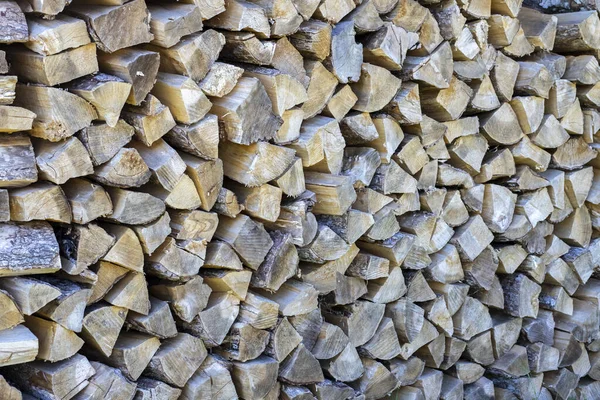 Surface Stacked Firewood Neatly Laid Out Woodpile — Stockfoto